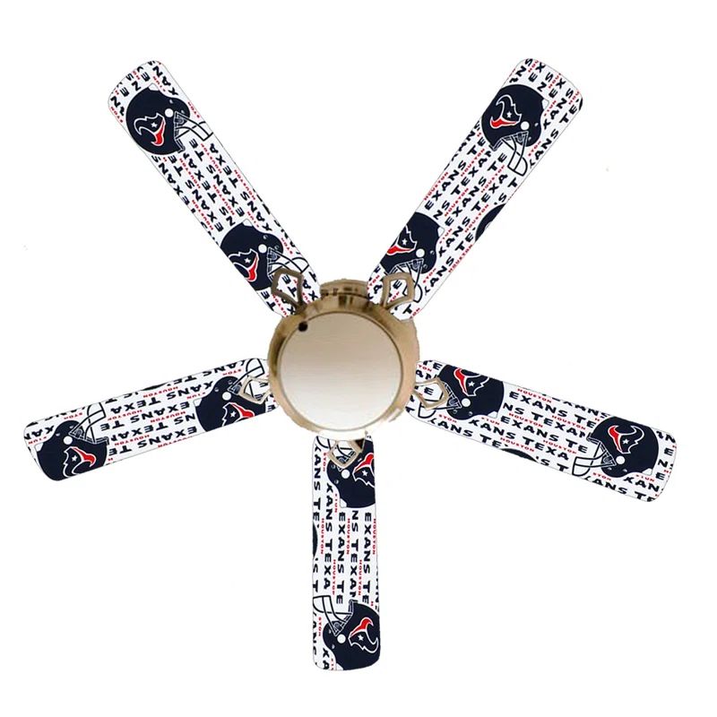 52'' White Ceiling Fan with Houston Texans Blades and Light Kit