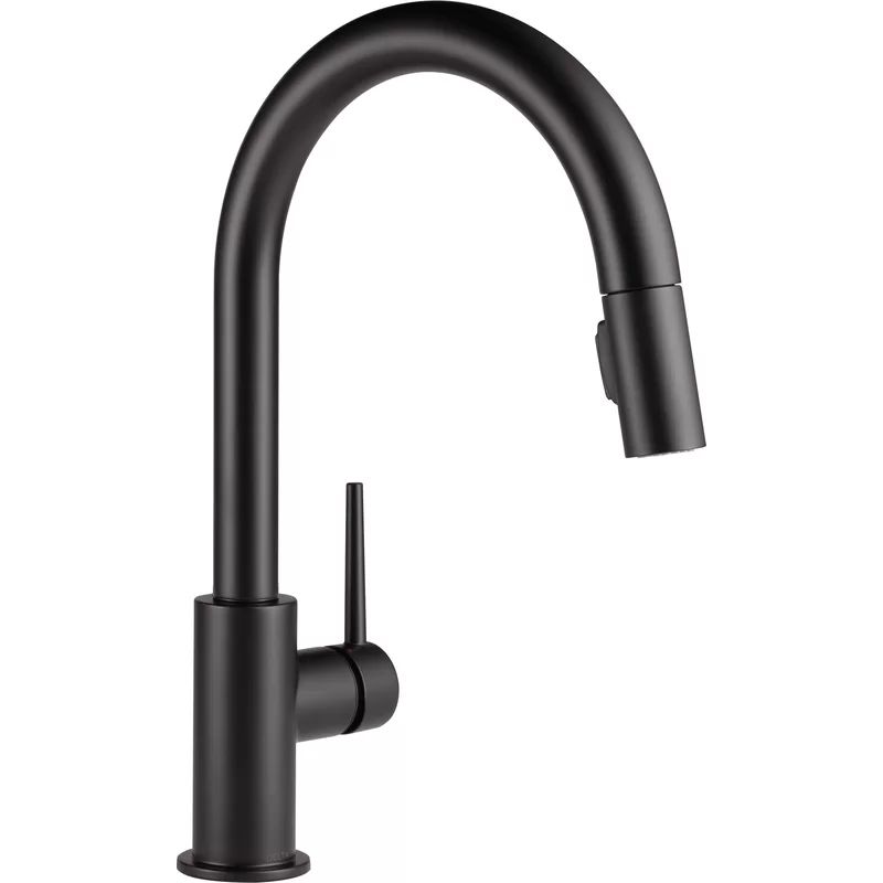 Matte Black Stainless Steel Pull-Down Kitchen Faucet