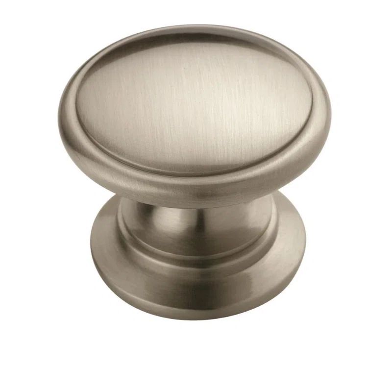 Brushed Nickel Round Cabinet Knob with Mounting Hardware