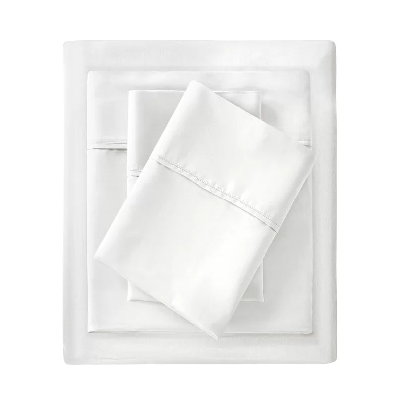 King White Cotton Blend 4-Piece Sheet Set