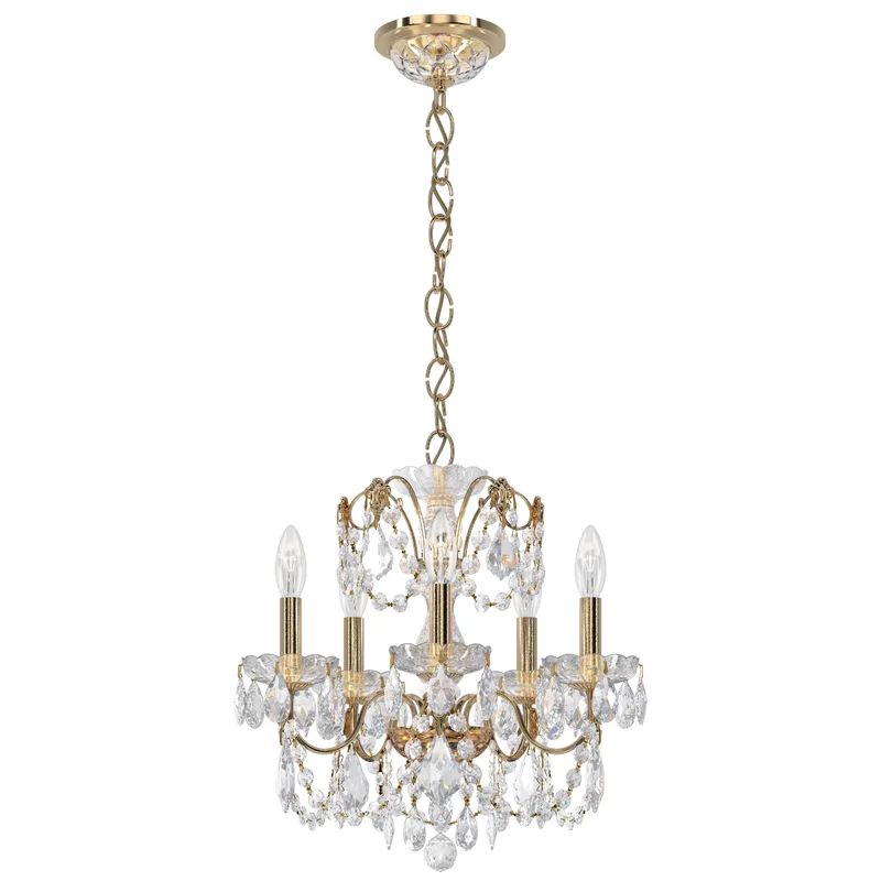 Elegant Heritage 5-Light Gold Crystal Chandelier