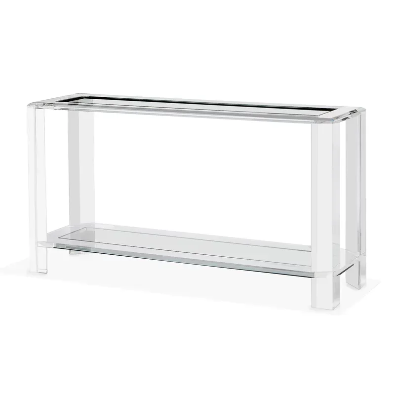 Surrey 60'' Clear Glass and Acrylic Console Table