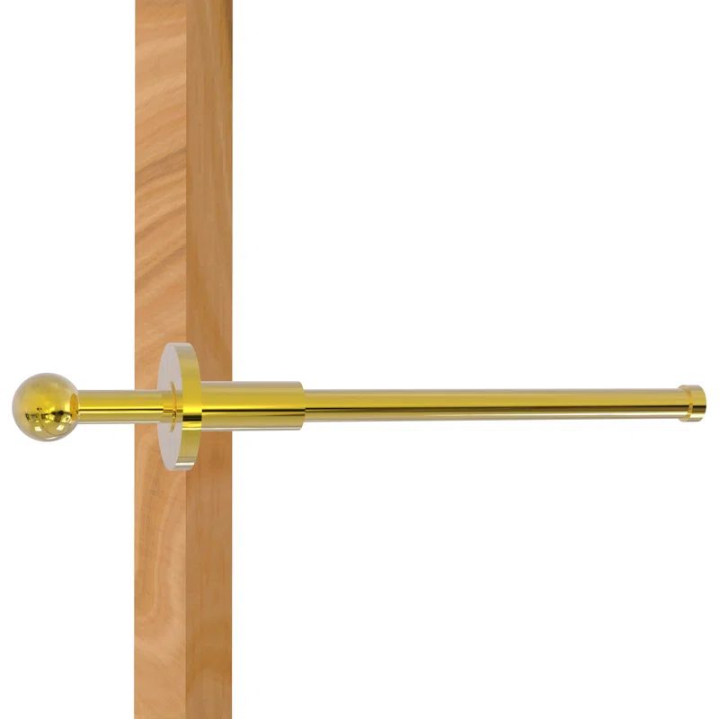 Polished Brass 10-Inch Retractable Garment Rod