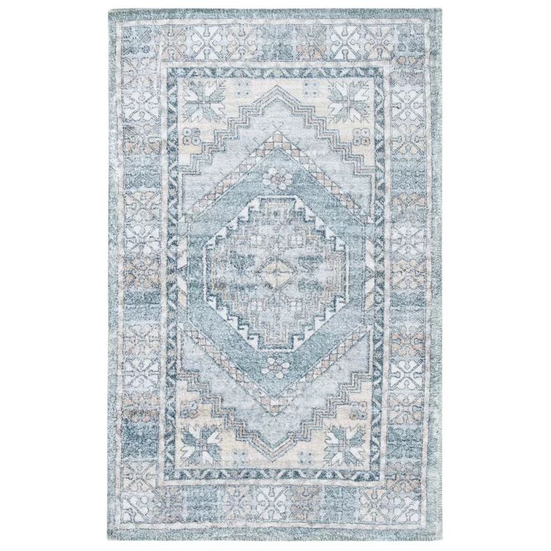 Gray and Ivory Flat Woven Handmade Wool Area Rug, 3' x 5'