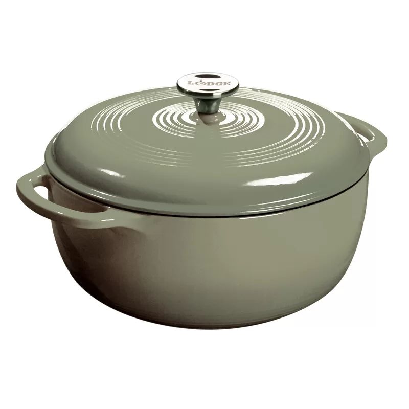 Green 6 Qt Enameled Cast Iron Dutch Oven