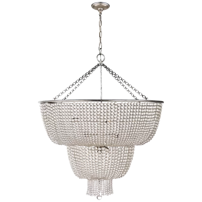 Jacqueline 38" Burnished Silver Leaf Two-Tier Chandelier