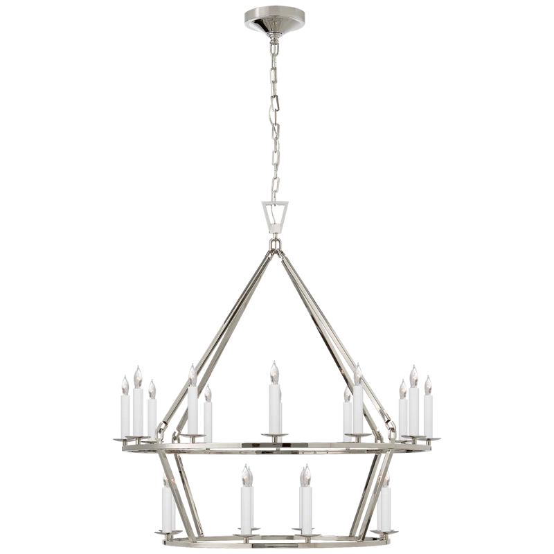 Darlana Polished Nickel Crystal Elegance 20-Light Chandelier