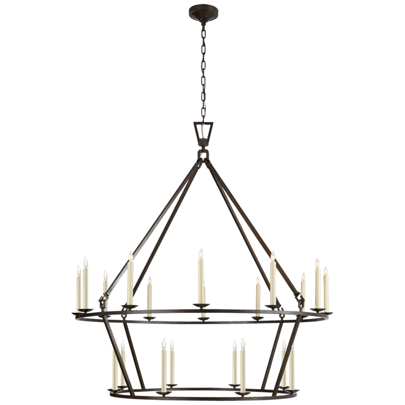 Nickel Crystal 53.25" Candle Chandelier