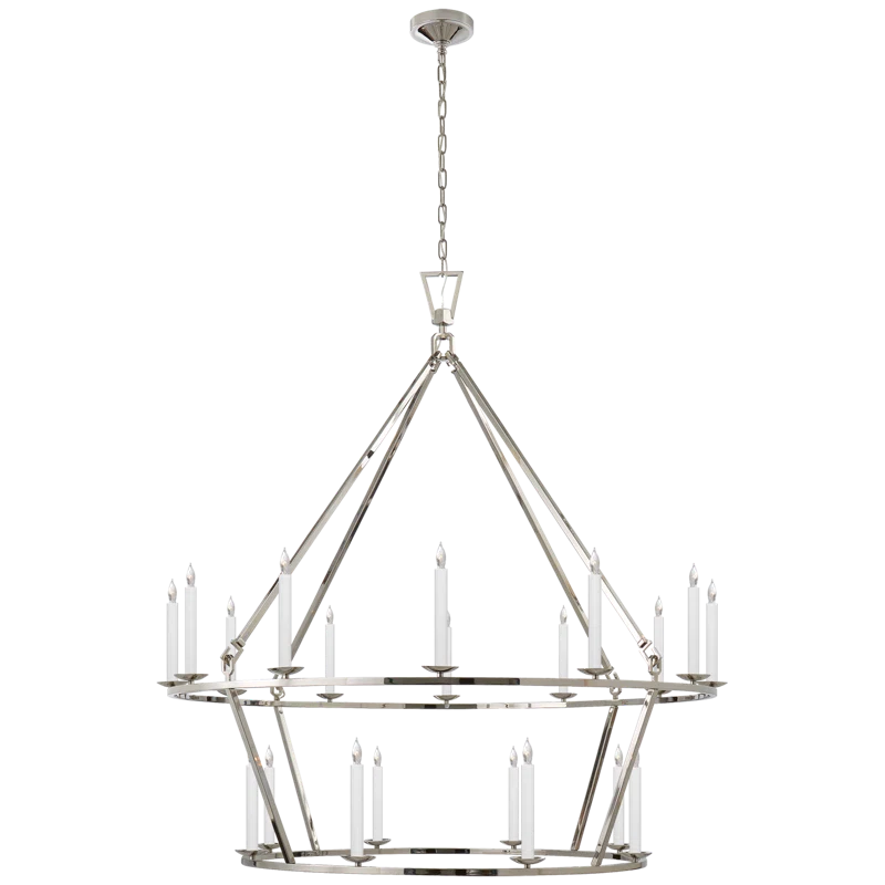 Darlana Polished Nickel 20-Light Candle Chandelier