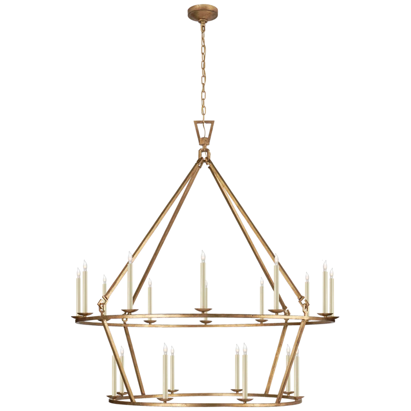 Darlana Gilded Iron 20-Light 53'' Elegant Chandelier