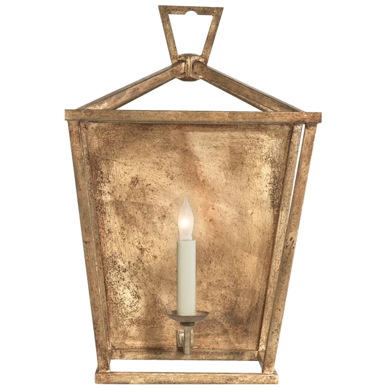 17" Nickel White Dimmable Lantern Sconce