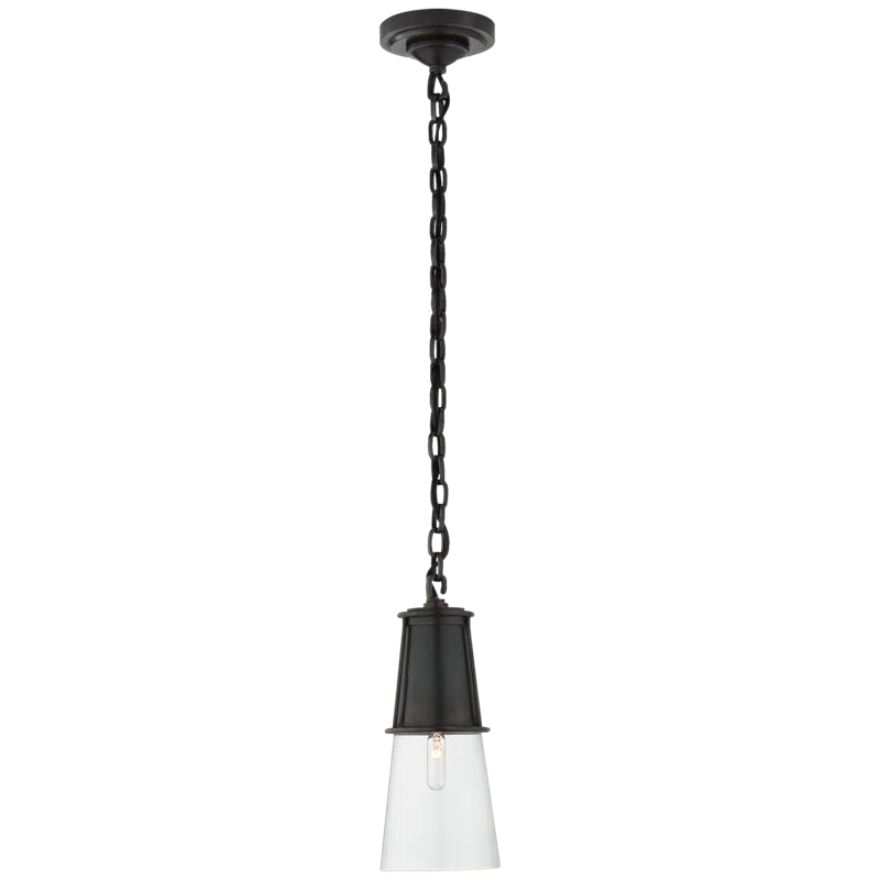Bronze and Clear Glass 11.25" Pendant Light