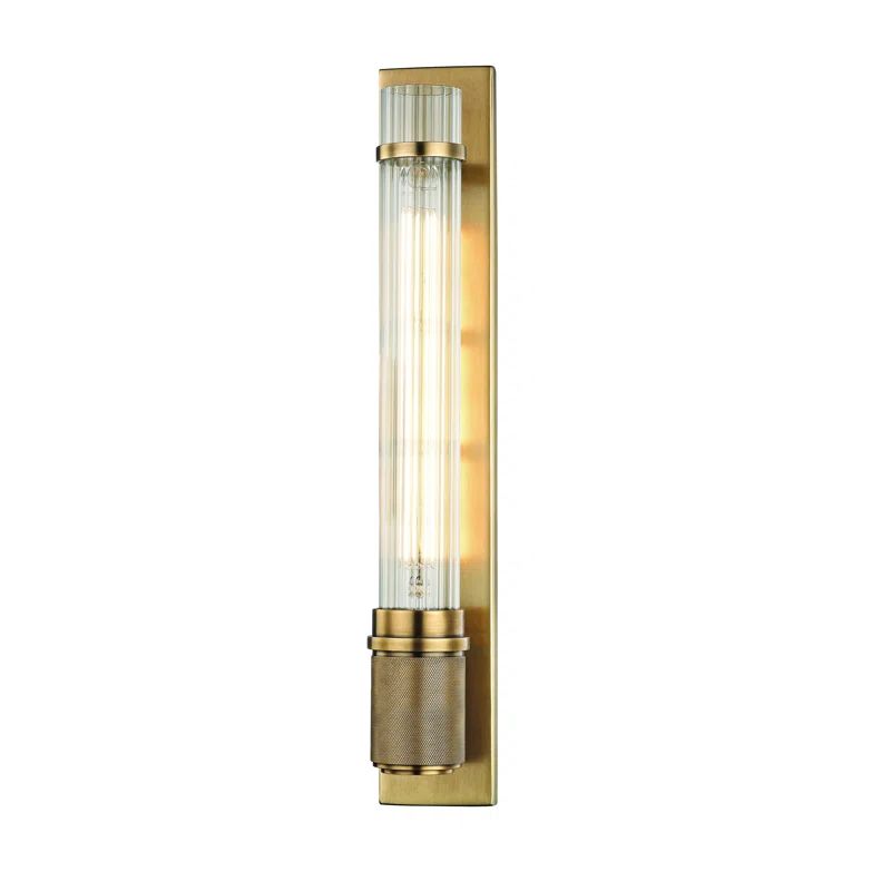 Aged Brass Shaw Cylinder Direct Wired 1-Light LED Sconce
