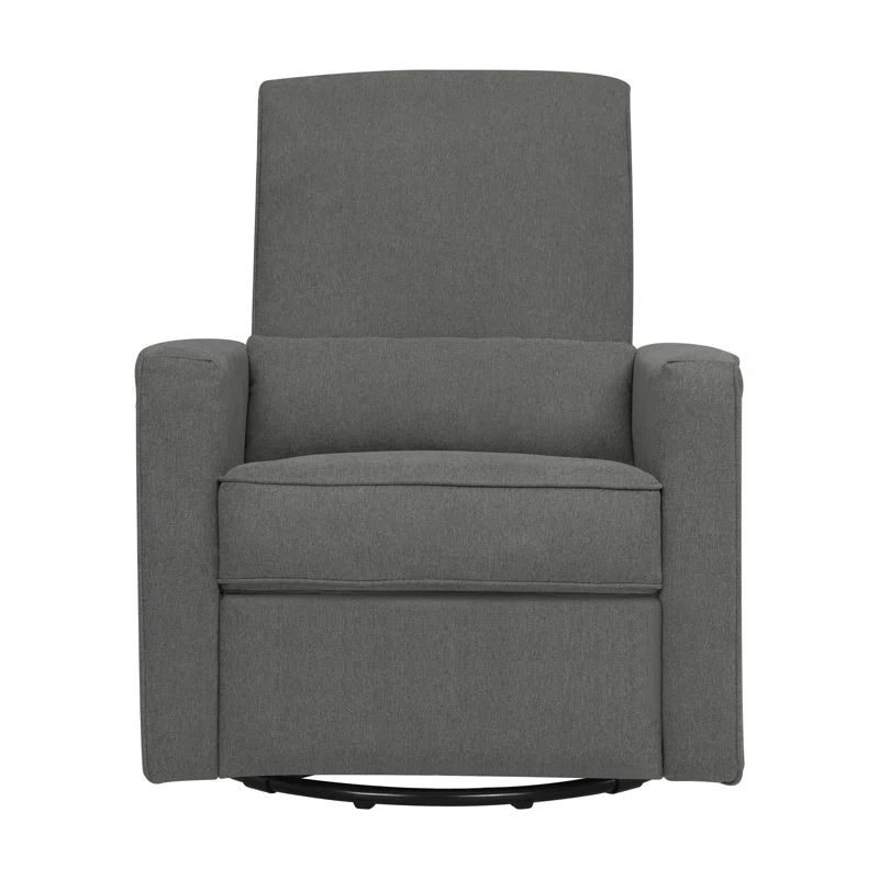 Piper Dark Grey Swivel Recliner with Plush Leg Rest and Gliding Function
