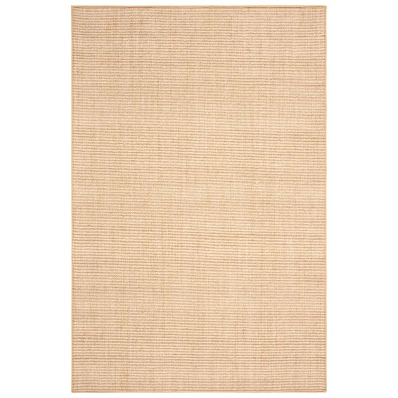 Beige Ivory Hand-Knotted Wool Rectangular Rug