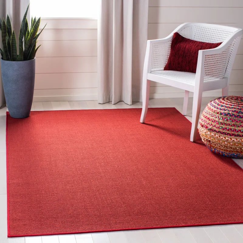 Handmade Reversible Red Wool Cotton Silk 8' x 10' Rug