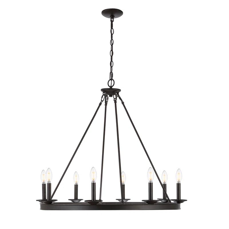 Oil Rubbed Bronze 8-Light Wagon Wheel Chandelier