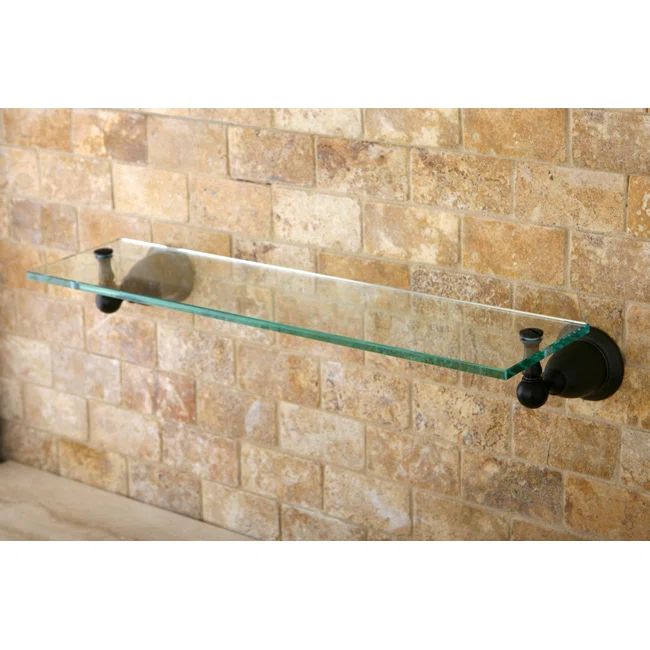 Elegant Heritage Oil Rubbed Bronze Rectangular Glass Wall Shelf
