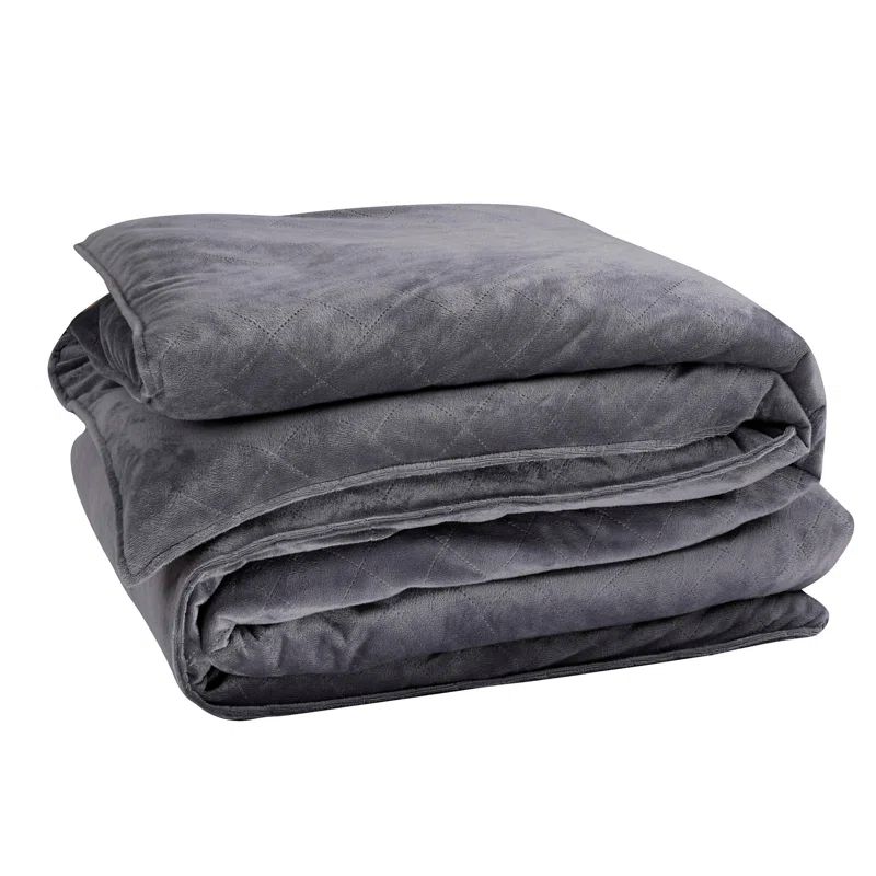 Gray Heavy Weight Knitted Calming Blanket with Soft Plush Fabric