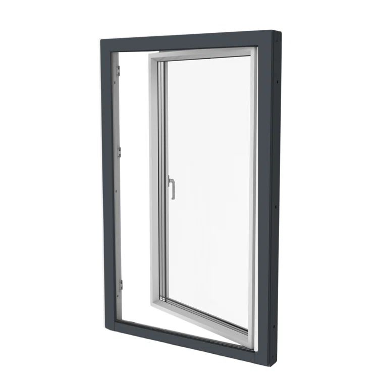 Elite Euro Black and White Vinyl Tilt/Turn Window, 24 x 72