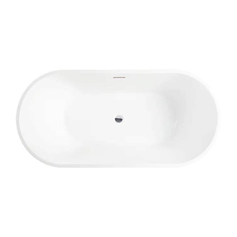 Iris 59" White Freestanding Acrylic Soaking Bathtub