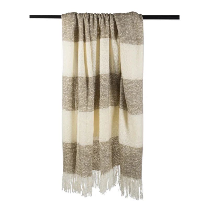 Sherpa Reversible Brown and Beige Acrylic Throw Blanket