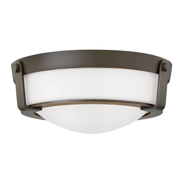 Elegant 2-Light Antique Nickel Flush Mount with Etched Glass