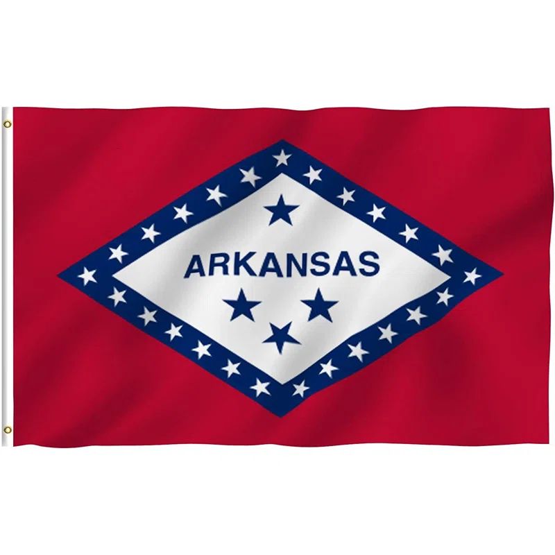 Arkansas State Flag 3x5 Feet Red Polyester with Brass Grommets
