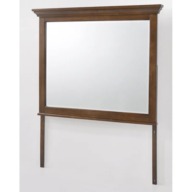 Tuscan Brown Wood Transitional Landscape Mirror