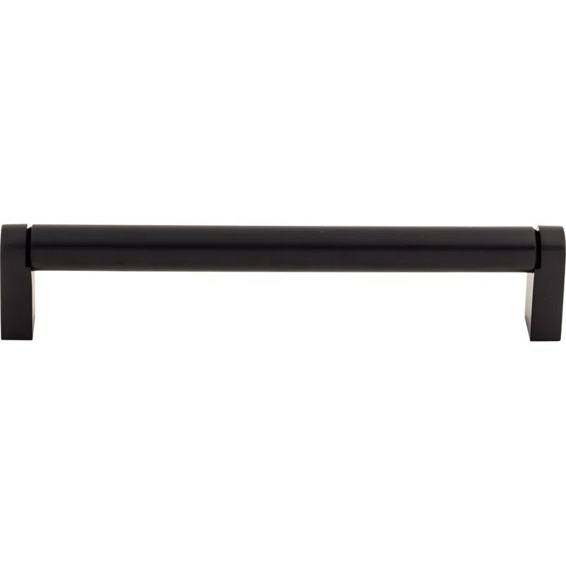 Flat Black Steel Modern Bar Pull with Mounting Hardware