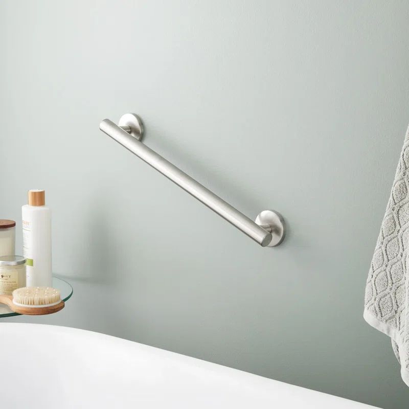 18" Brushed Nickel Wall Mounted Straight Grab Bar