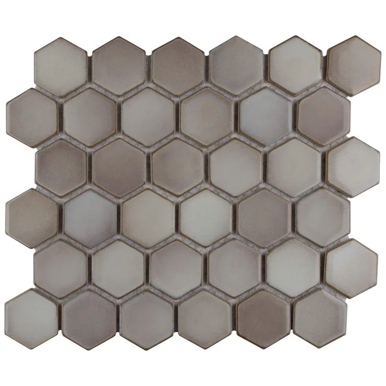 Dove Gray 2" Hex Porcelain Mosaic Tile for Floor and Wall