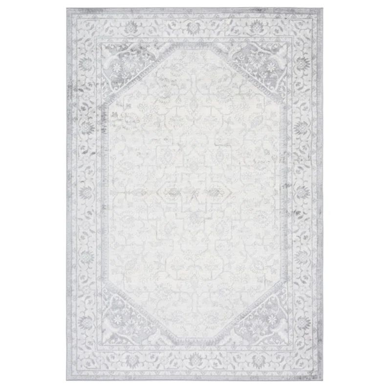 Heirloom Gray 9' x 12' Synthetic Hand-Knotted Area Rug