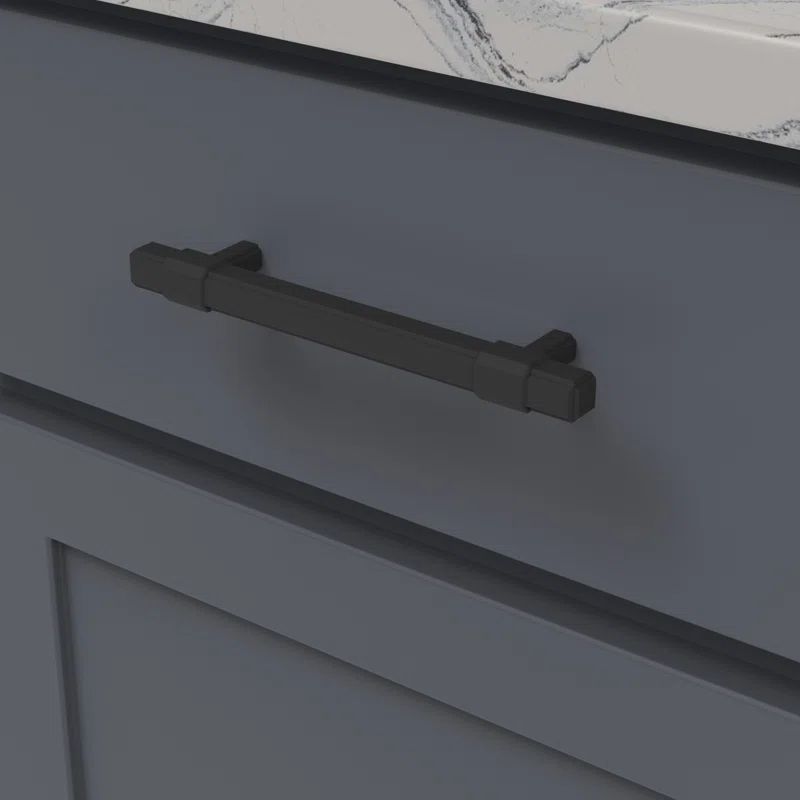 Monroe Matte Black Modern Bar Cabinet Pull with Mounting Hardware