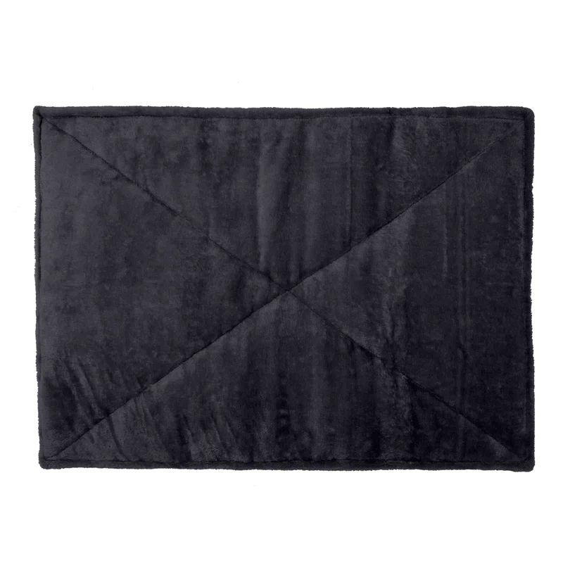 Small Black Faux Fur Self-Warming Pet Mat