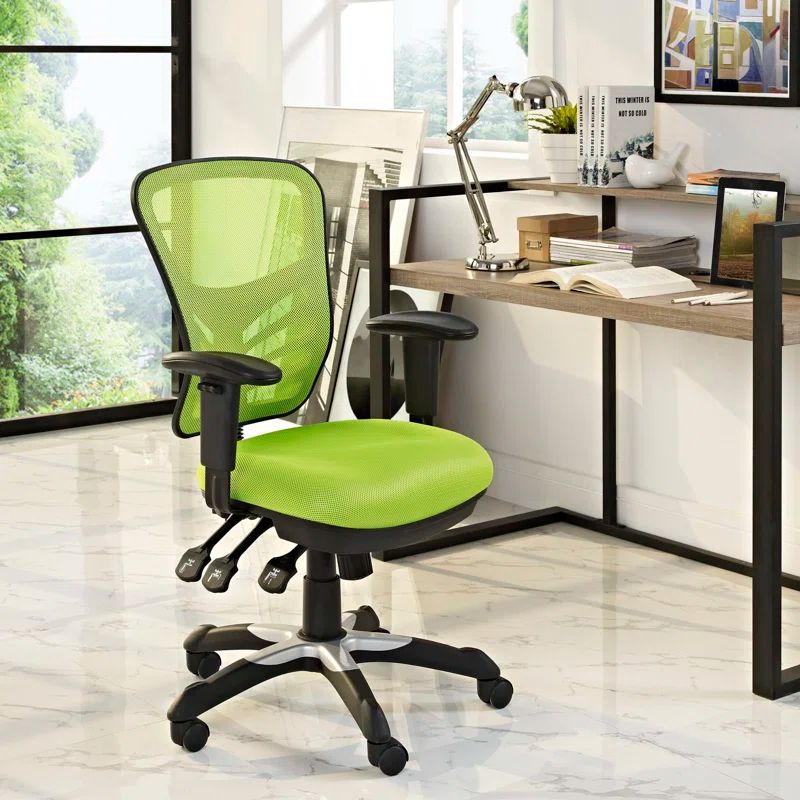 Green Mesh and Fabric Adjustable Task Office Chair