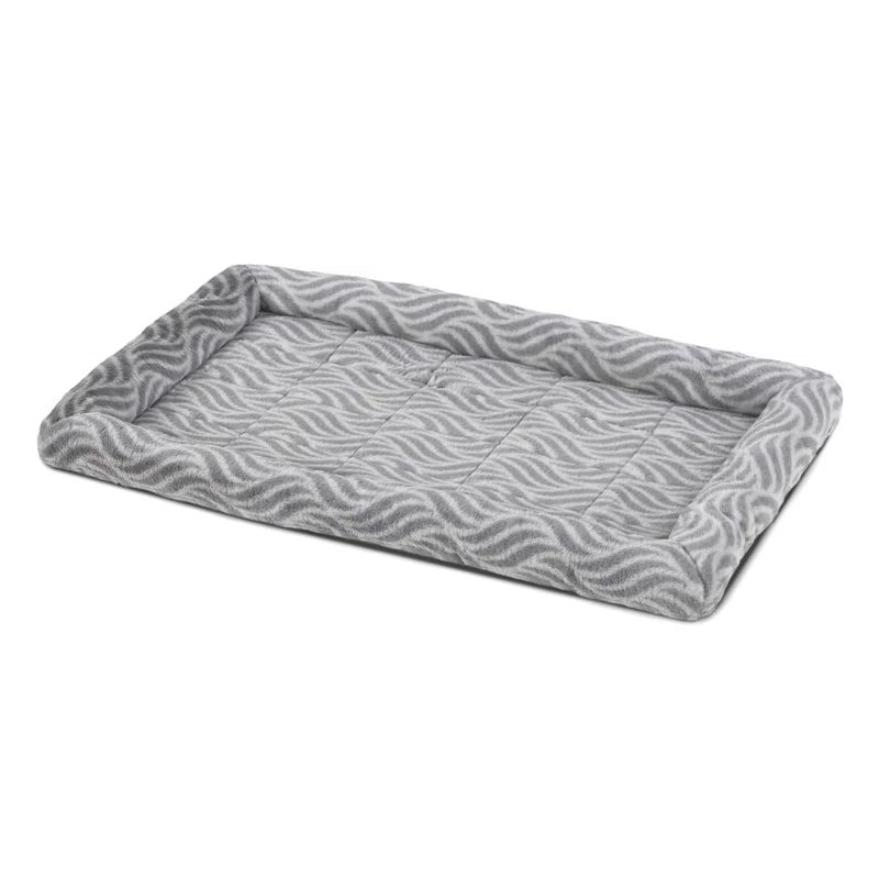 Gray Cotton Blend Rectangular Pet Bed for Medium Dogs