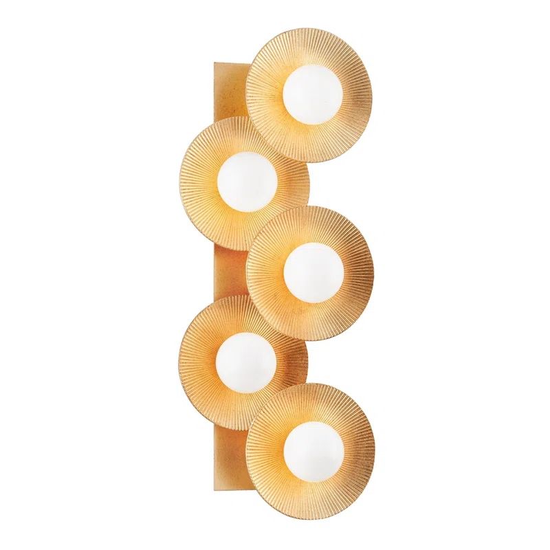 Vintage Gold Leaf 5-Light Glass Sconce
