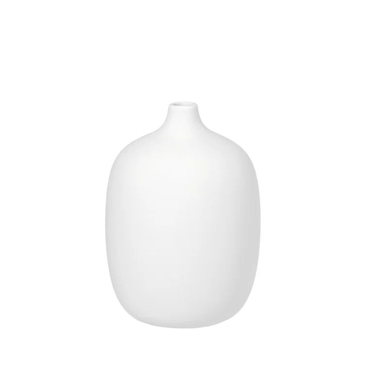 Ceola Soft White 7.3'' Organic Ceramic Table Vase