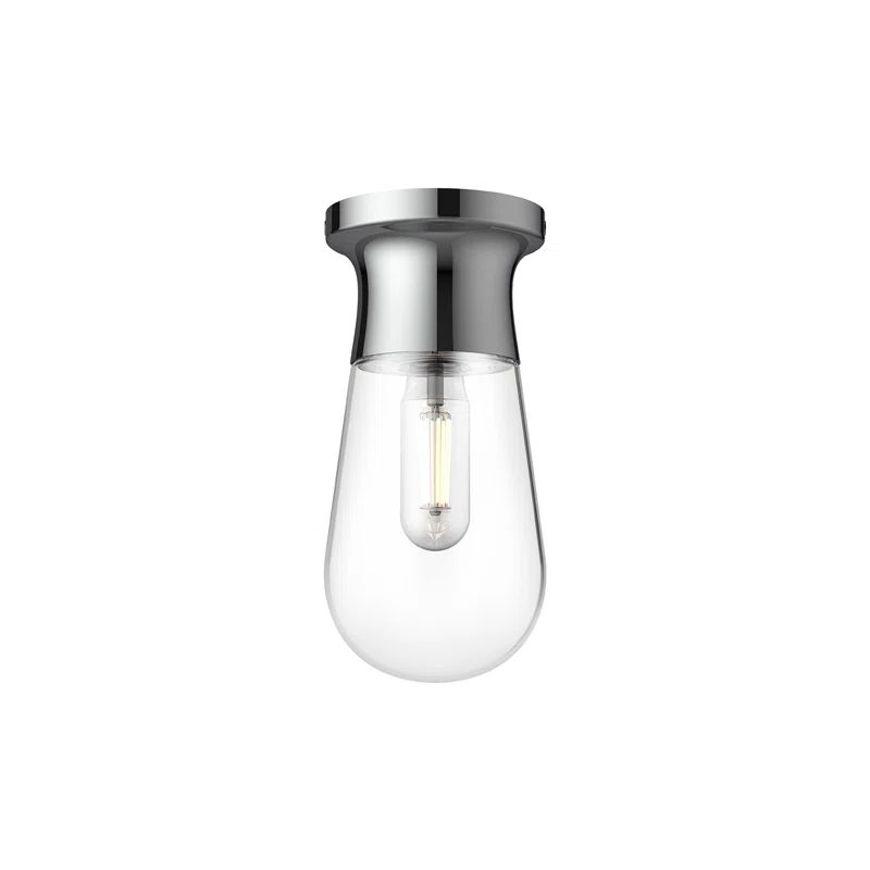 Marcel Chrome and Glass Teardrop Flush Mount Light