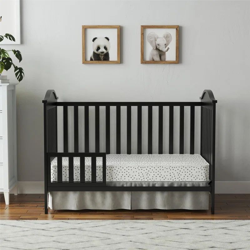 Black Pine Wood Toddler Daybed with Open-Frame Headboard