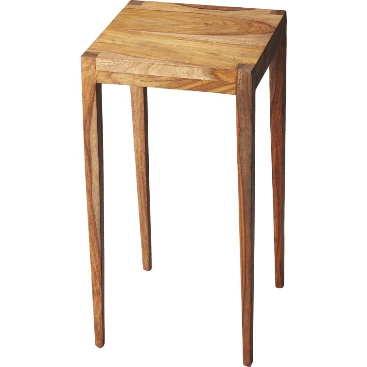 Acacia Light Brown Solid Wood Rectangular Side Table