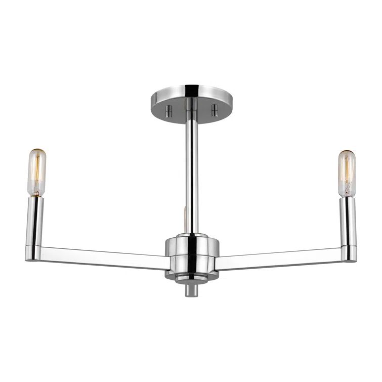 Fullton Chrome 3-Light Semi-Flush Mount for Indoor/Outdoor