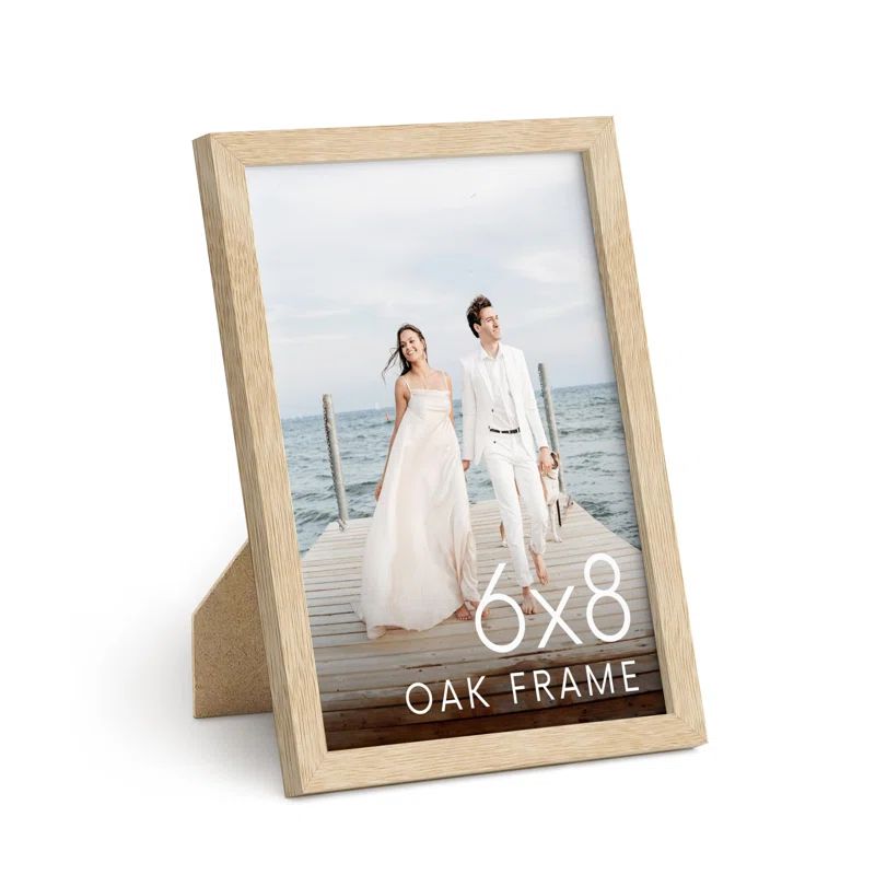 Natural Oak 6x8 Beige Picture Frame with Plexiglass Cover