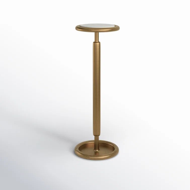 Black Marble and Wood Modern Drink Table