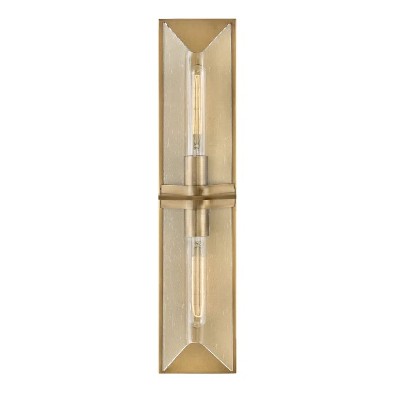 Heritage Brass and Clear Seedy Glass 24" Outdoor Wall Sconce