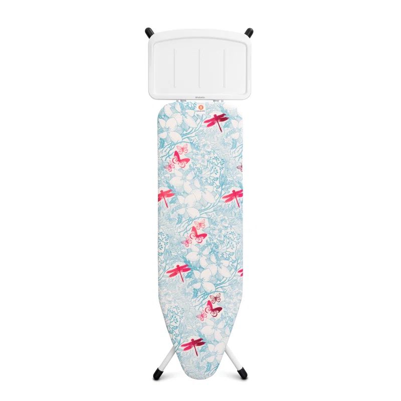 Botanical Blue Medium Folding Ironing Board with White Frame
