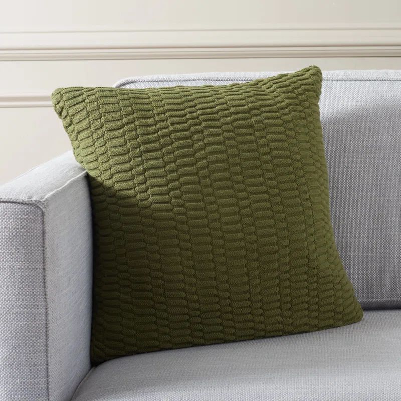 Mari Moss Green 18" x 18" Cotton Decorative Pillow