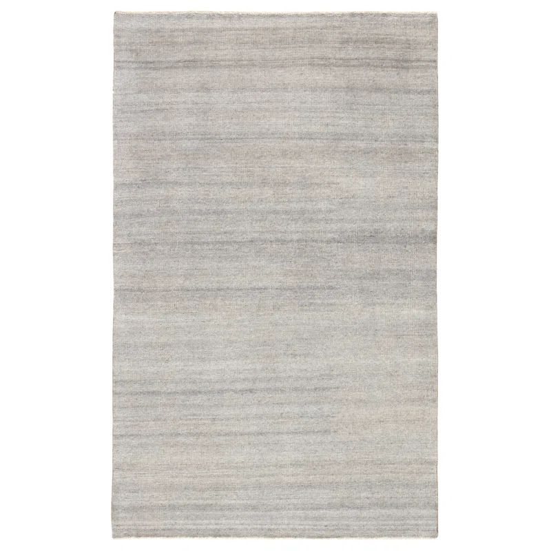 Hand-Knotted Gray Wool 6' x 9' Rectangular Rug