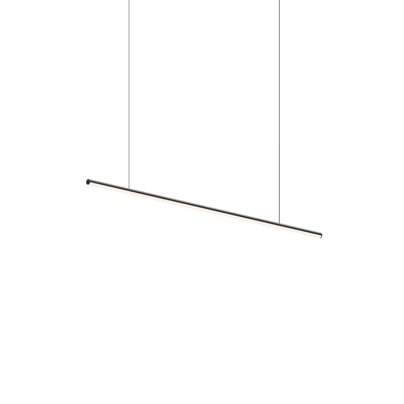 Sleek Satin Black 48" LED Pendant Light with Chrome Accents